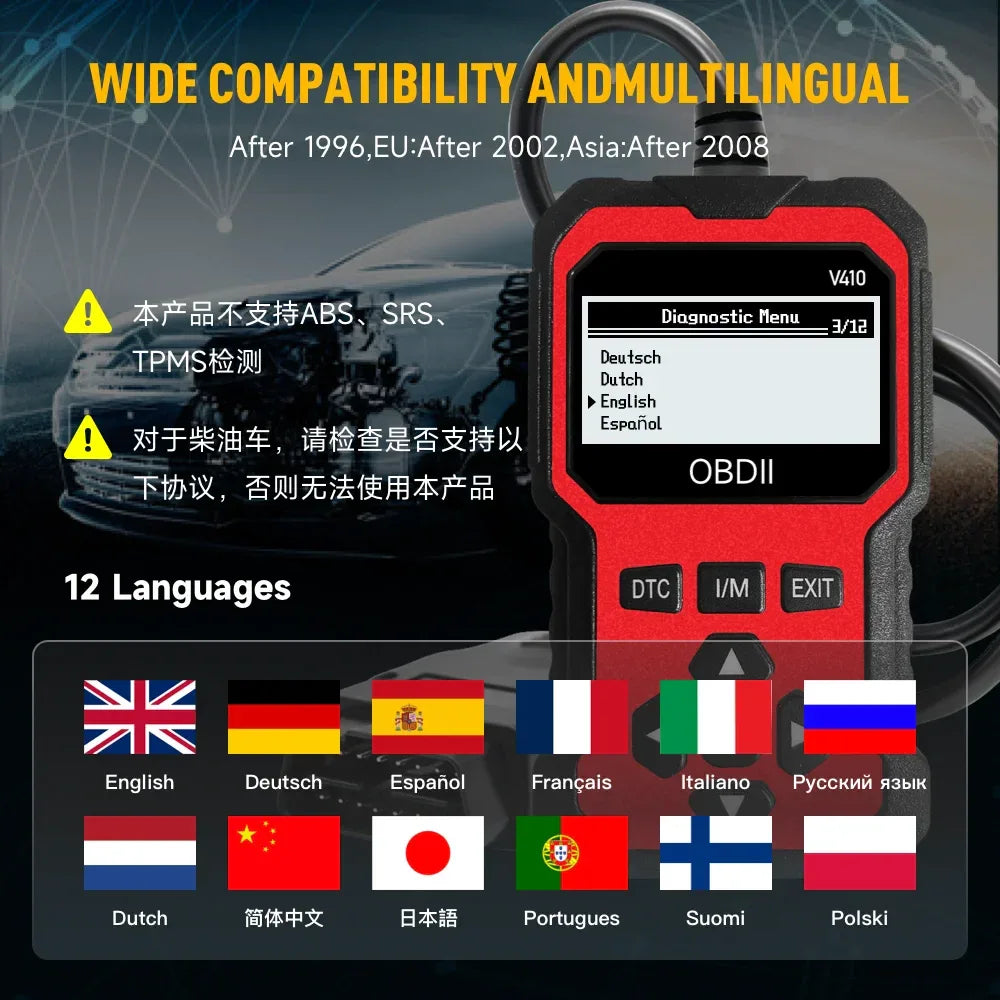 OBD2 Car Diagnostic Scanner Code Reader - SteadyBuy