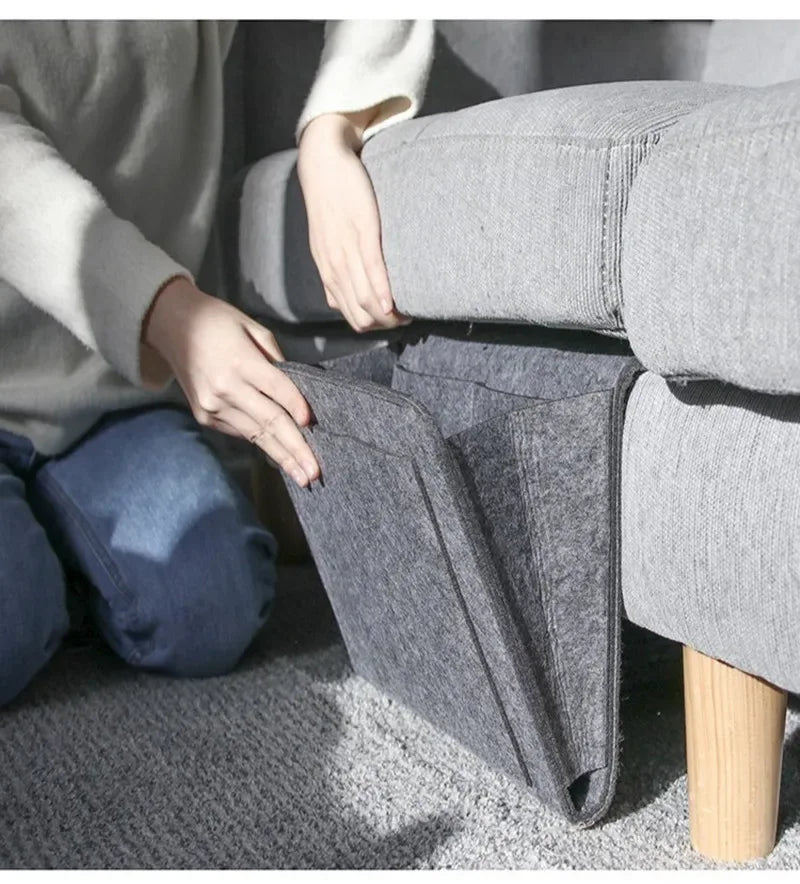 Felt Bedside Storage Caddy – Grey - SteadyBuy