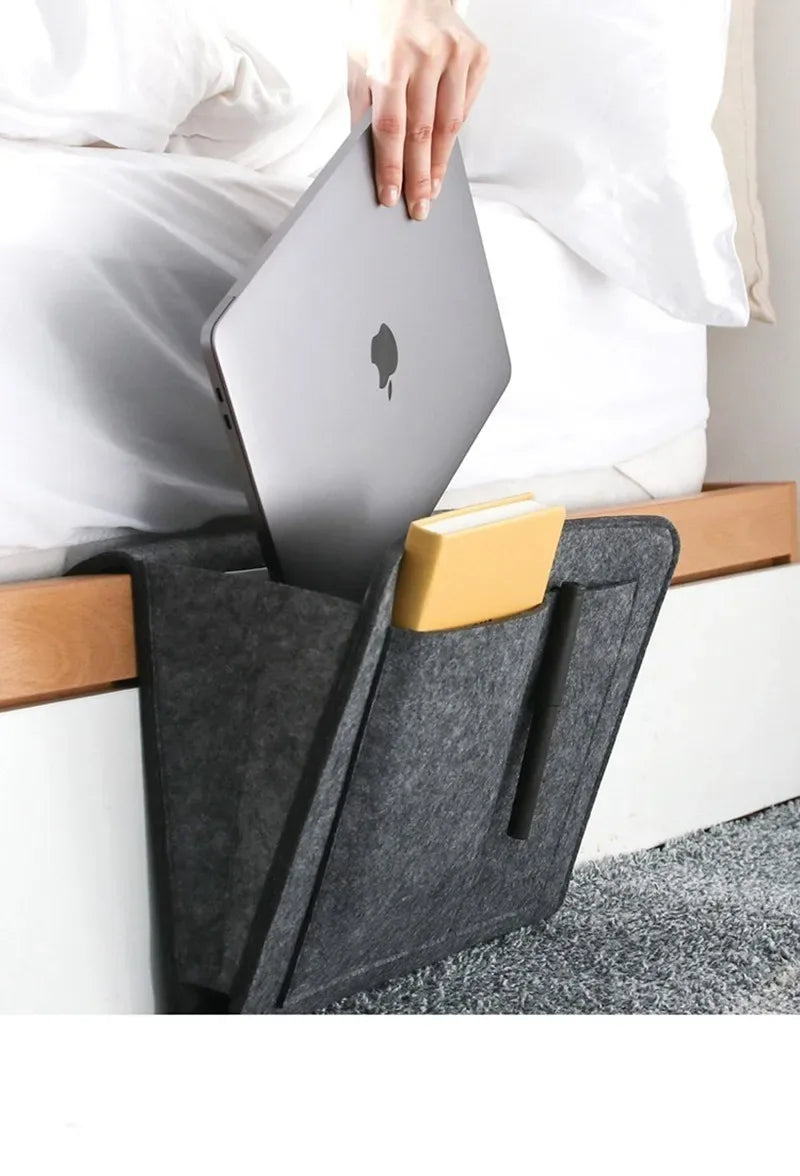 Felt Bedside Storage Caddy – Grey - SteadyBuy