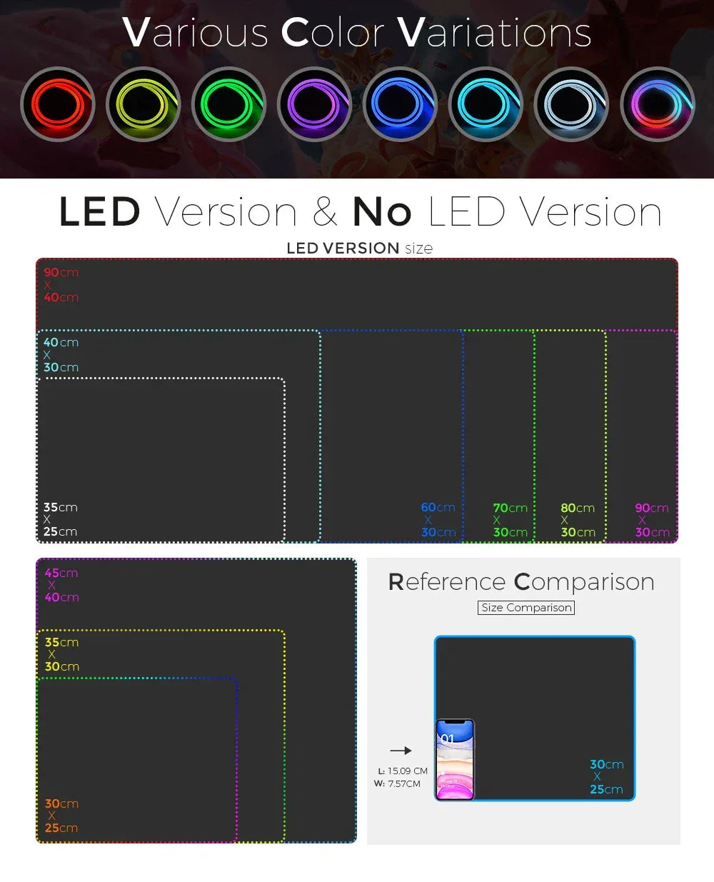 RGB LED Gaming Mouse Pad – Waterproof Desk Mat - SteadyBuy