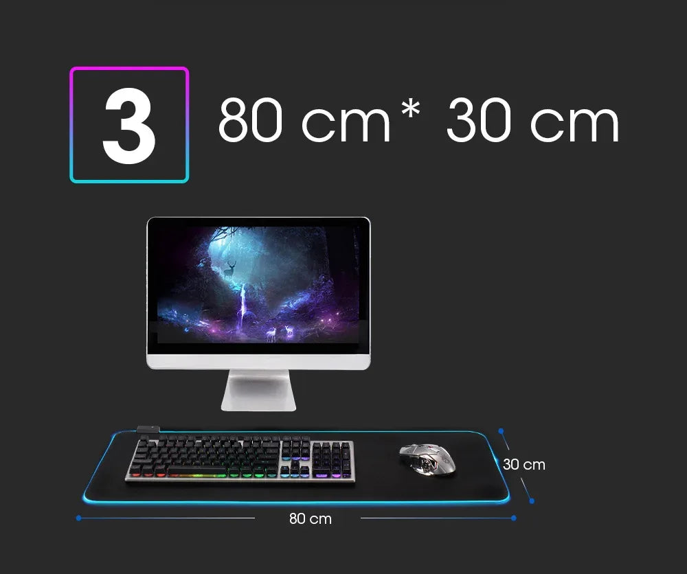 RGB LED Gaming Mouse Pad – Waterproof Desk Mat - SteadyBuy