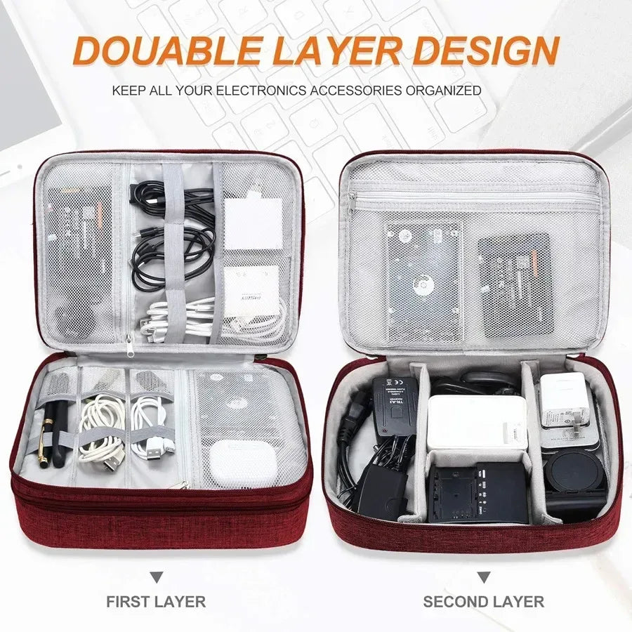 Travel Cable Winder & Tech Organiser Box - SteadyBuy