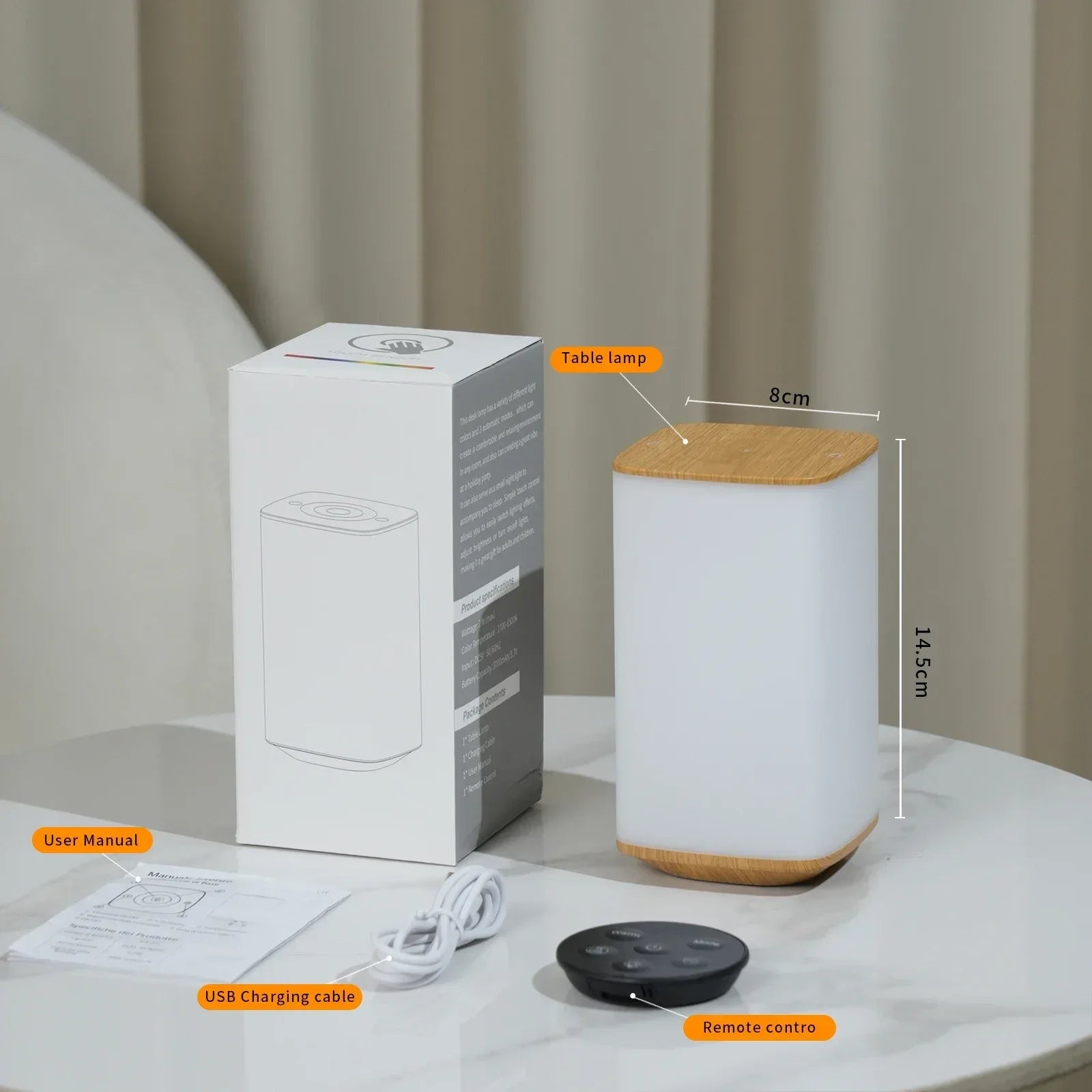 Rechargeable RGB Touch Bedside Lamp with Timer - SteadyBuy