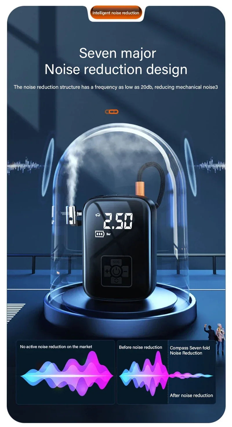 Portable Wireless Car Tyre Inflator Pump - SteadyBuy