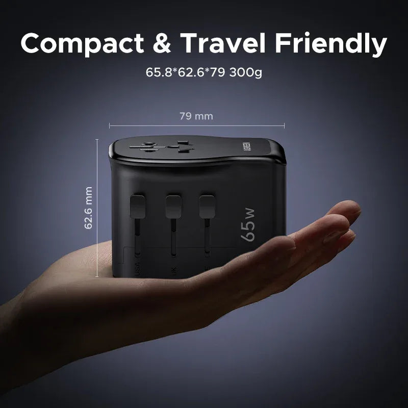 UGREEN 65W GaN Universal Travel Adapter & Charger - SteadyBuy