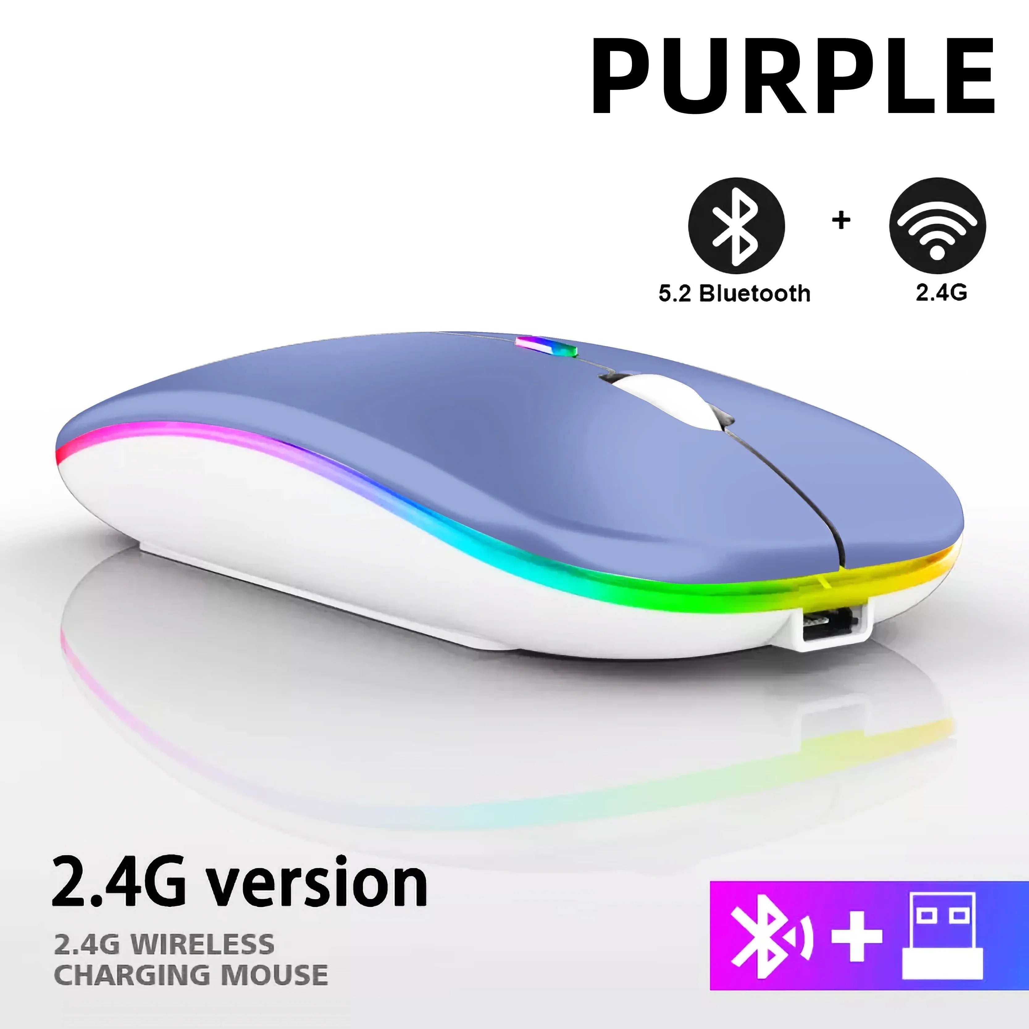 Rechargeable Bluetooth Wireless RGB Mouse 1600DPI - SteadyBuy
