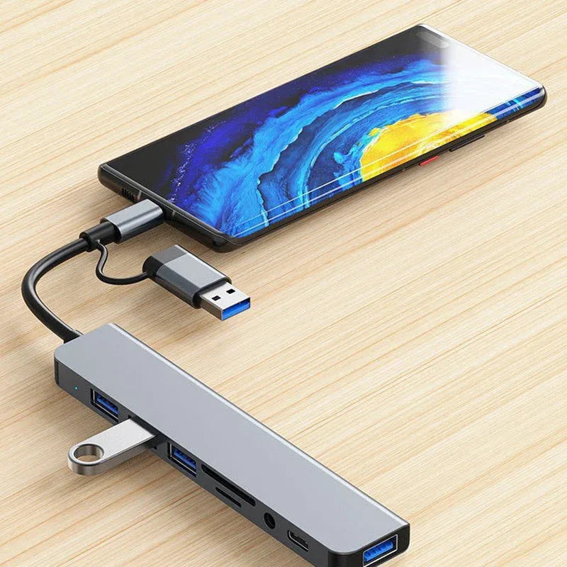 8‑in‑2 USB‑C Hub Docking Station - SteadyBuy
