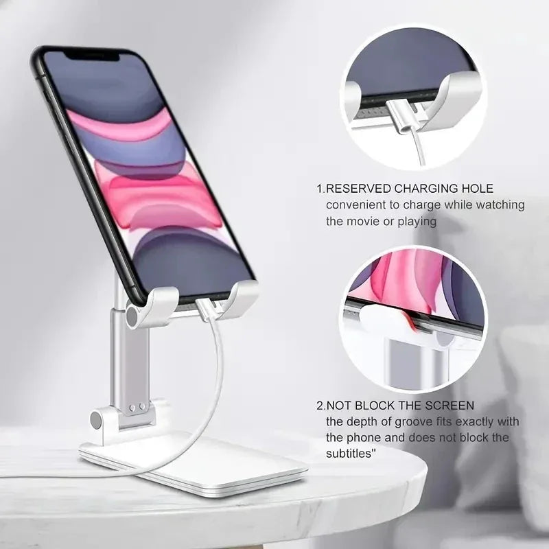 Adjustable Desk Phone & Tablet Stand – Black - SteadyBuy