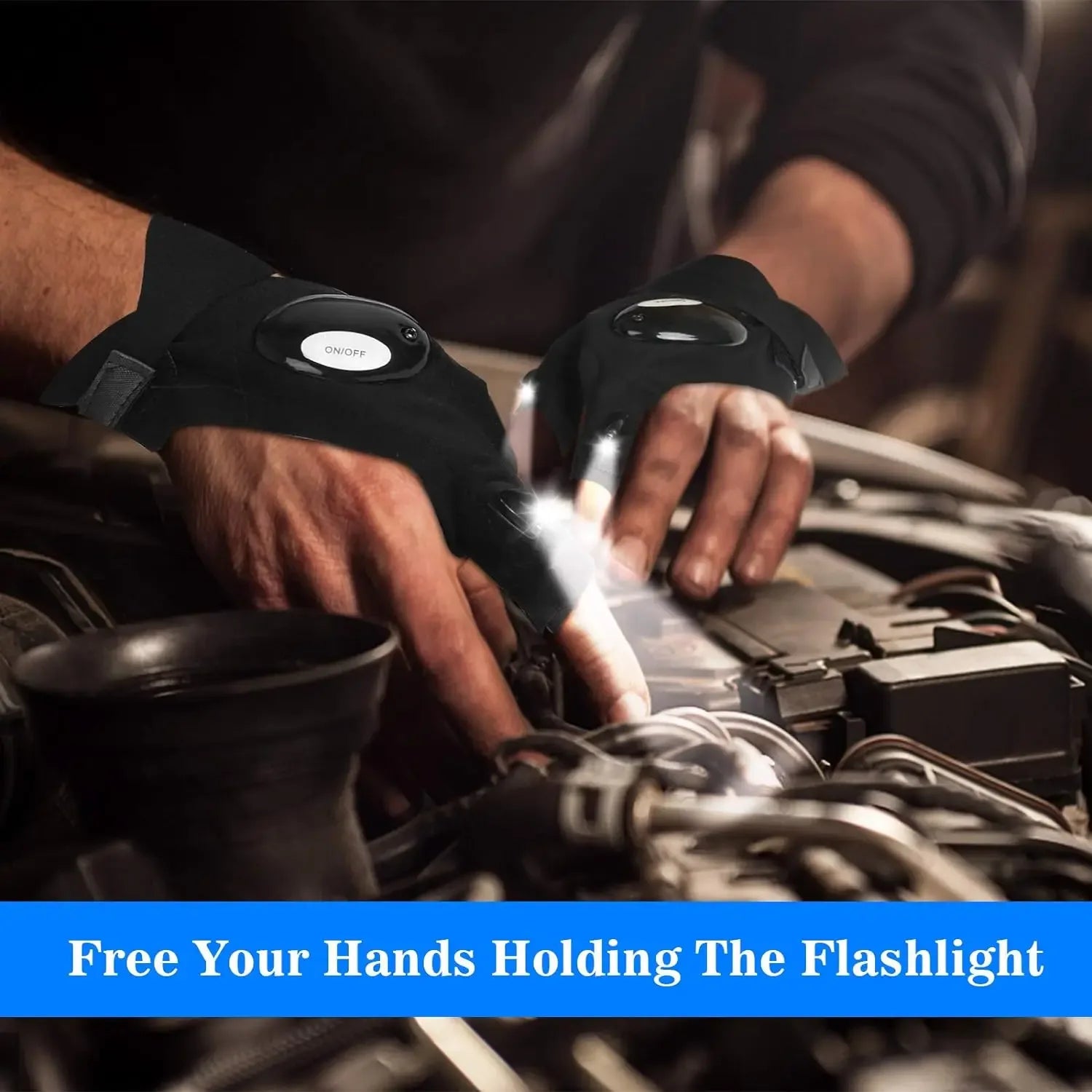 LED Fingerless Flashlight Glove - SteadyBuy