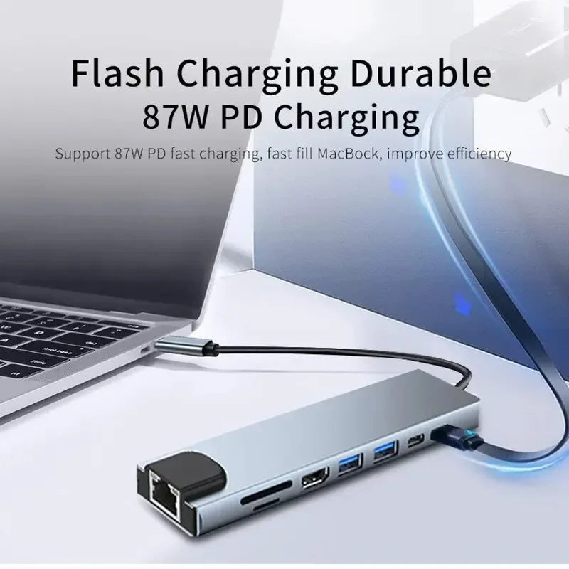 USB‑C Hub 7‑in‑2 with 4K HDMI & PD for MacBook - SteadyBuy