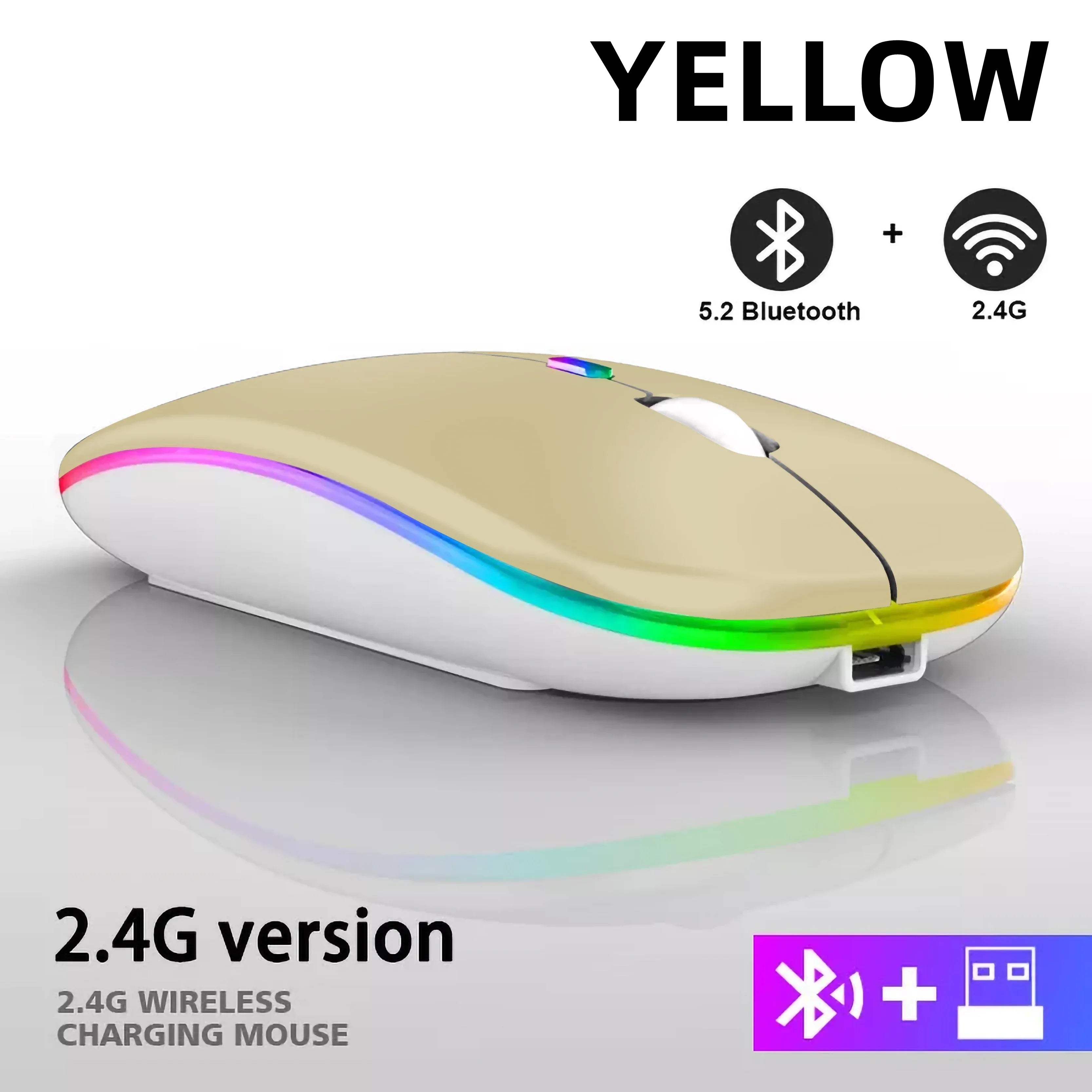 Rechargeable Bluetooth Wireless RGB Mouse 1600DPI - SteadyBuy