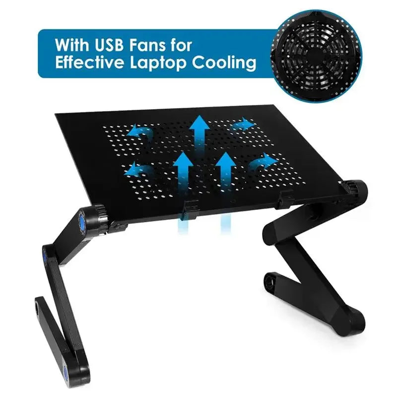Adjustable Aluminium Laptop Bed Desk with Mouse Pad - SteadyBuy