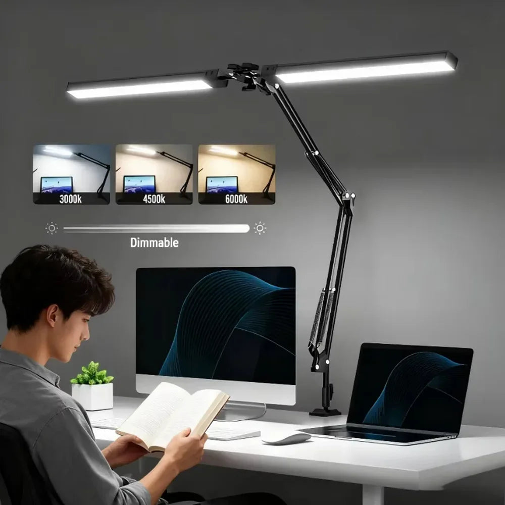 Clamp-On LED Desk Lamp with Adjustable Arm - SteadyBuy
