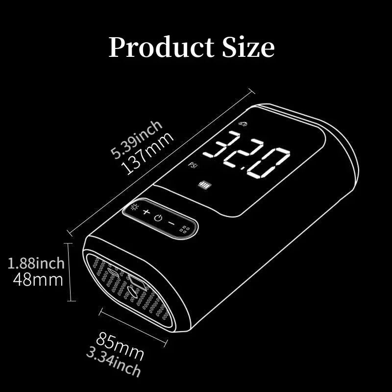 Portable Wireless Car Tyre Inflator Pump - SteadyBuy