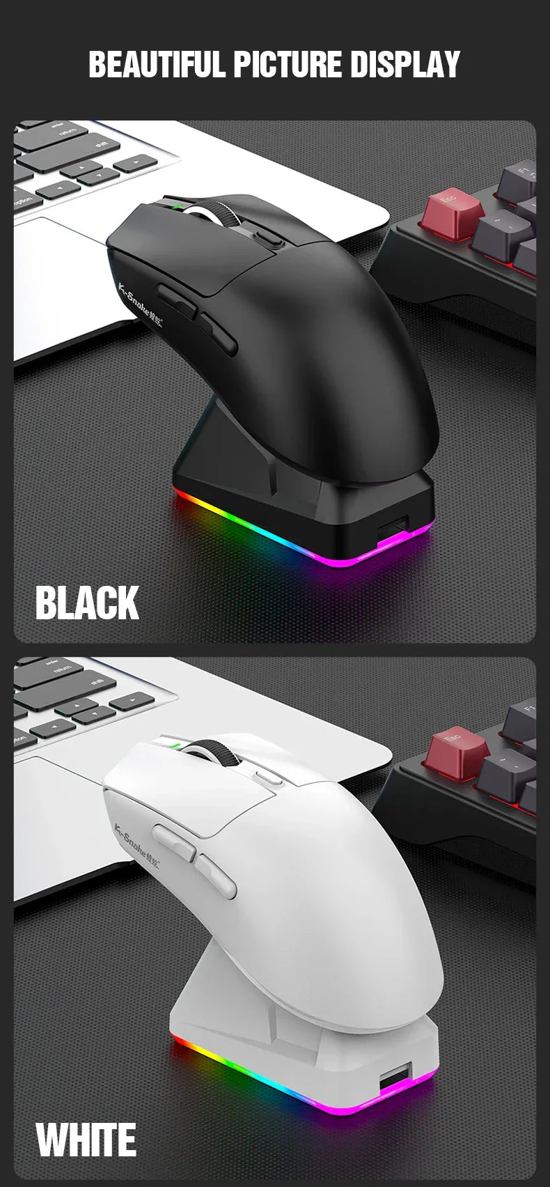K-Sanke X11 Wireless Gaming Mouse with Magnetic Charging - SteadyBuy