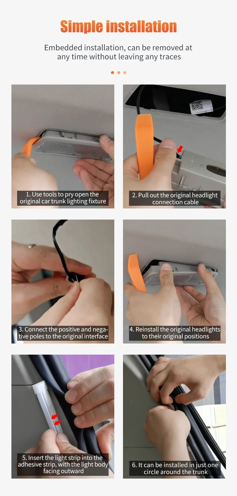 Car LED Trunk Light Strip with Motion Sensor