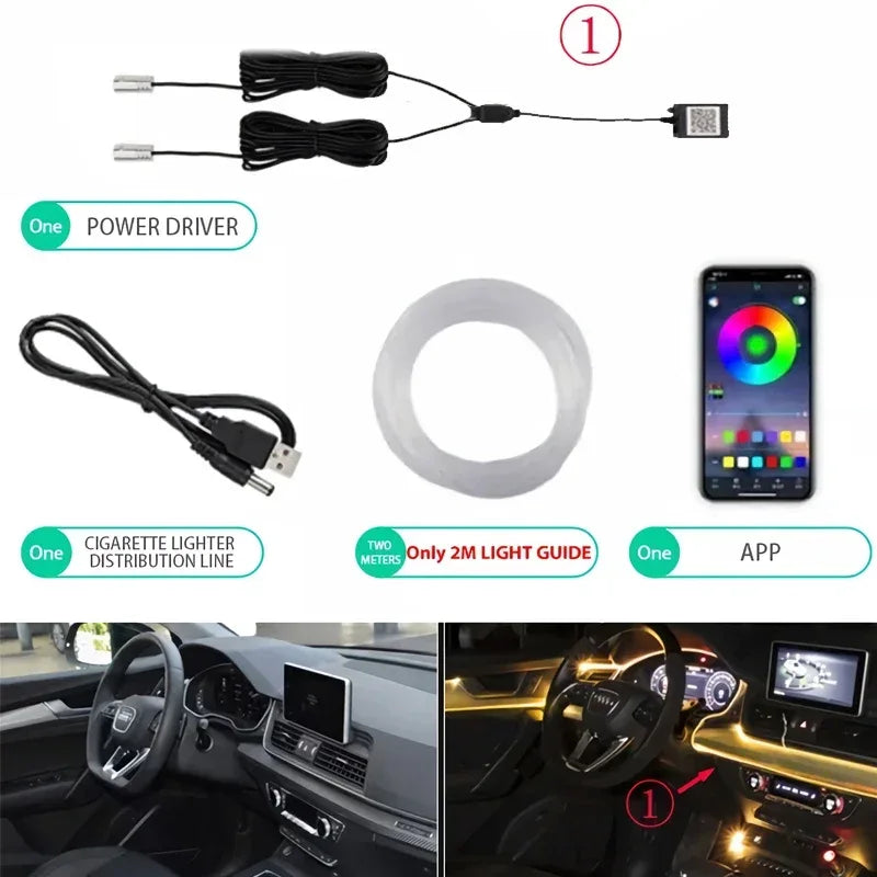 RGB EL Interior Car Ambient Neon Light Strip - SteadyBuy