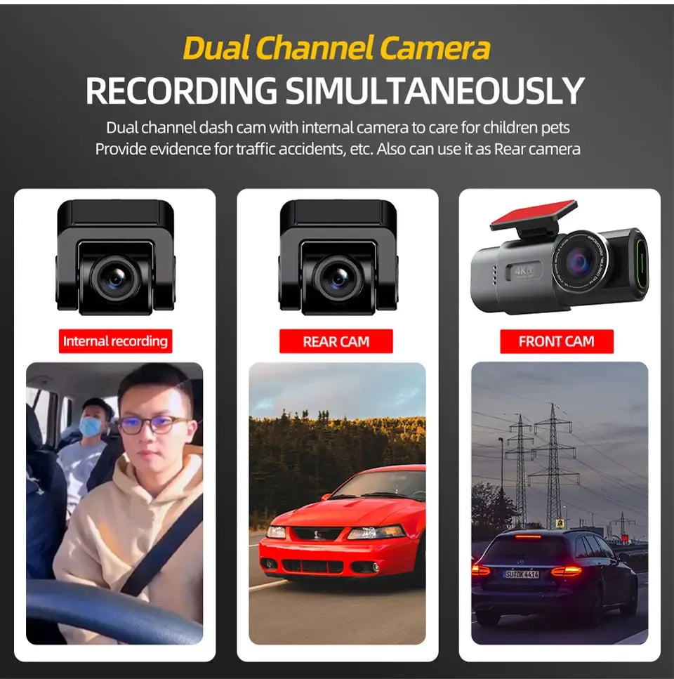 4K Dash Cam with Wi‑Fi, GPS & 24/7 Parking Mode - SteadyBuy