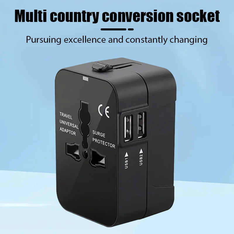 Universal Travel Adapter with Dual USB Ports