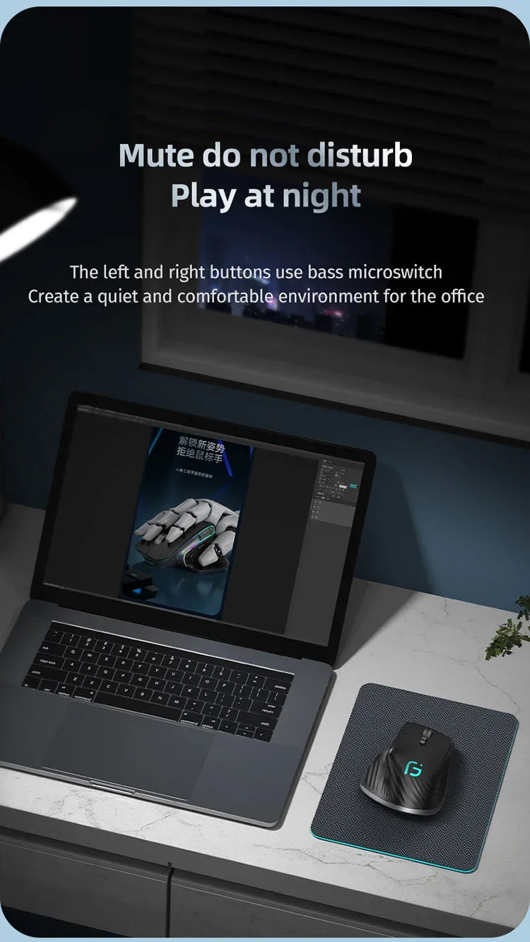 Multi‑Device Wireless Bluetooth Mouse 2.4G – Ergonomic Right‑Hand - SteadyBuy