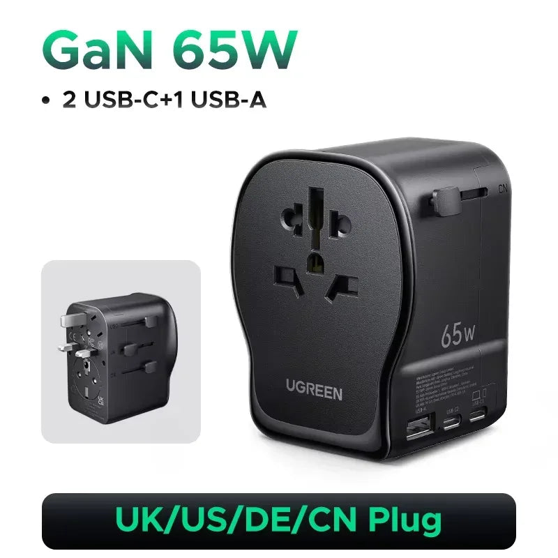 UGREEN 65W GaN Universal Travel Adapter & Charger - SteadyBuy
