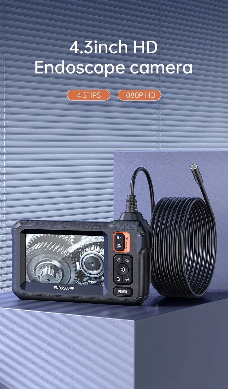 1080P Industrial Endoscope Camera with 4.3" Screen - SteadyBuy