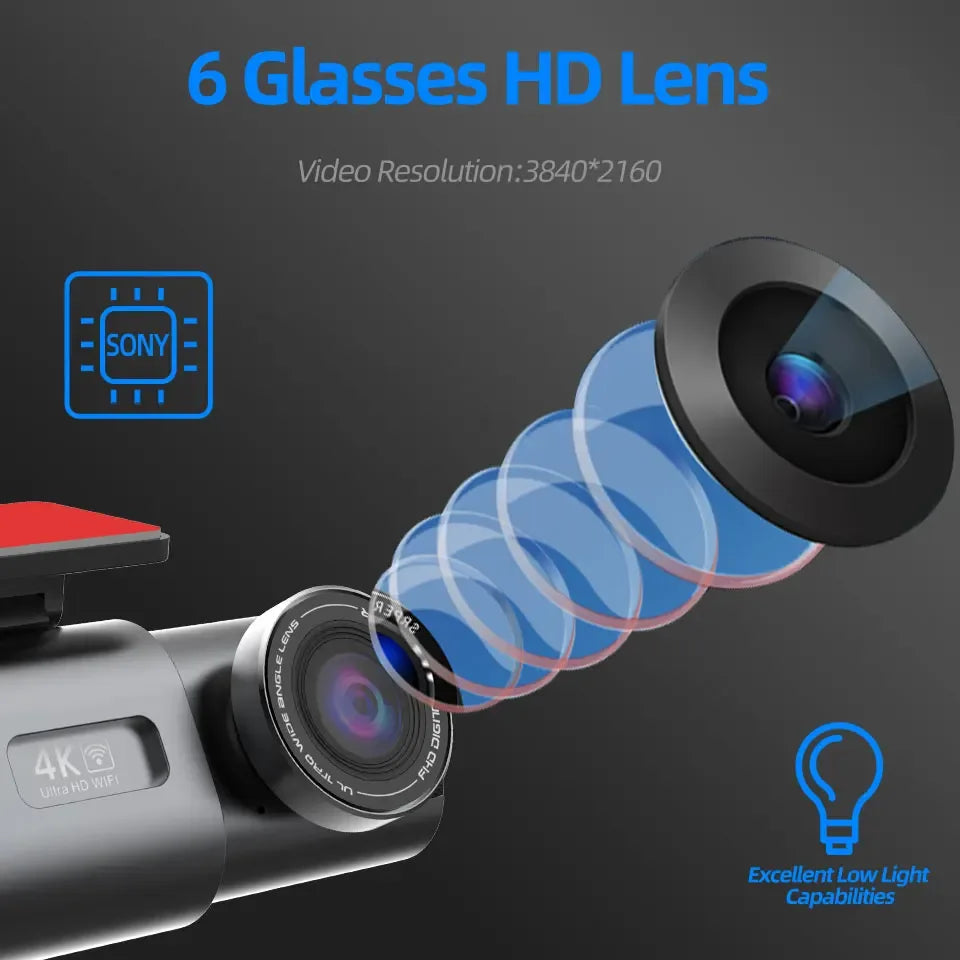 4K Dash Cam with Wi‑Fi, GPS & 24/7 Parking Mode - SteadyBuy