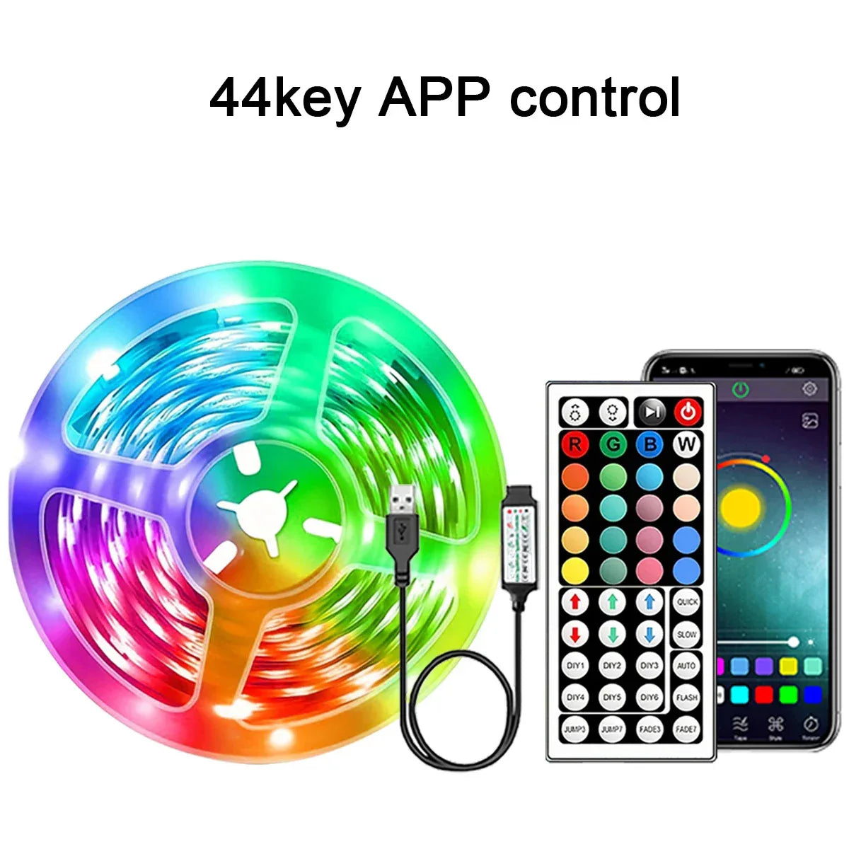 RGB LED Strip Lights with App Control (15m Kit) - SteadyBuy