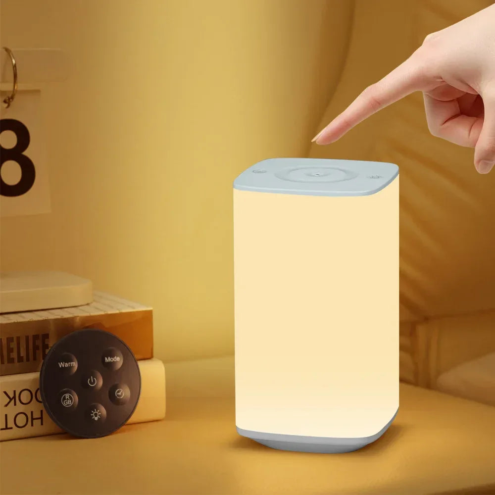 Rechargeable RGB Touch Bedside Lamp with Timer - SteadyBuy