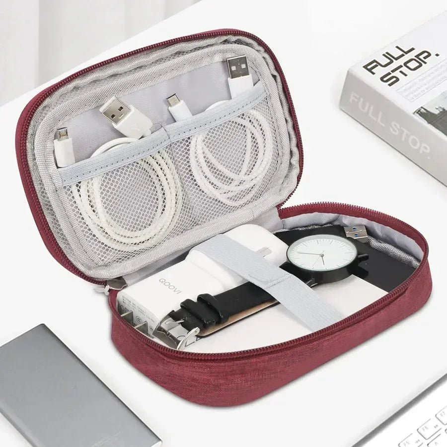 Travel Cable Winder & Tech Organiser Box - SteadyBuy