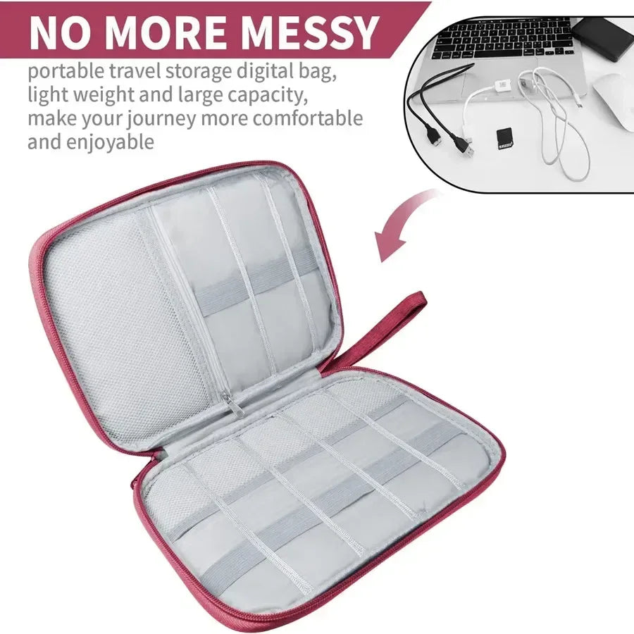 Travel Cable Winder & Tech Organiser Box - SteadyBuy