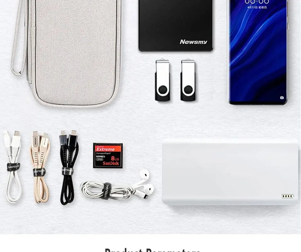 Waterproof Tech Cable Travel Organiser Case - SteadyBuy