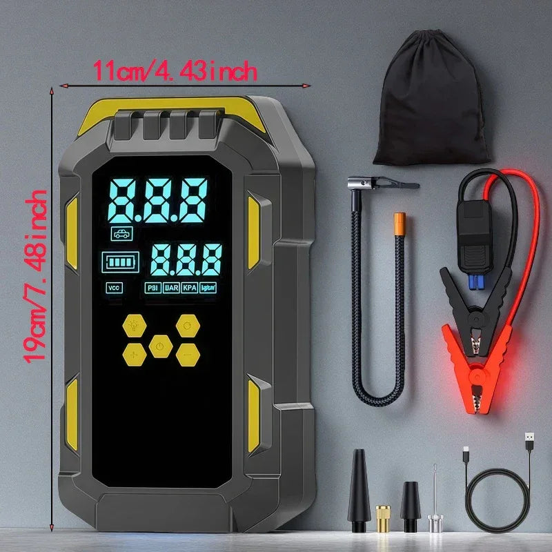 12V Car Jump Starter with 150PSI Tyre Inflator & USB Power Bank - SteadyBuy