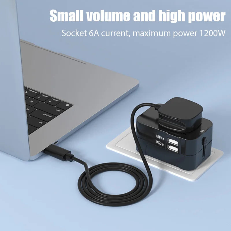 Universal Travel Adapter with Dual USB Ports