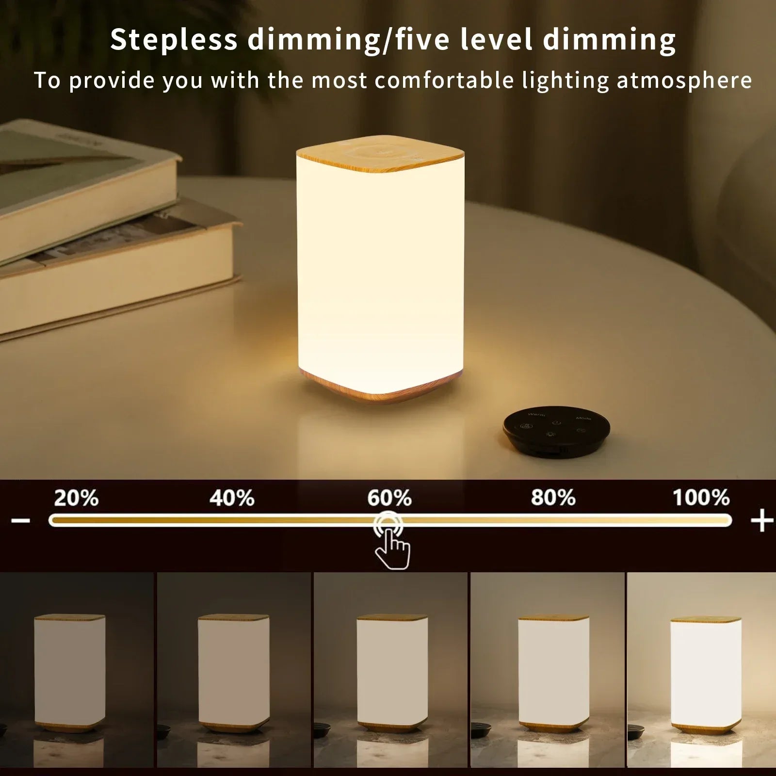 Rechargeable RGB Touch Bedside Lamp with Timer - SteadyBuy