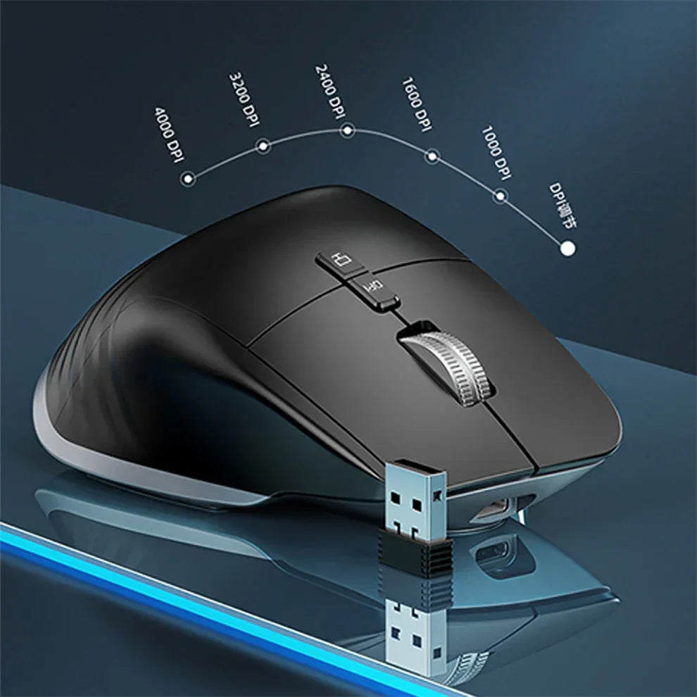 Multi‑Device Wireless Bluetooth Mouse 2.4G – Ergonomic Right‑Hand - SteadyBuy