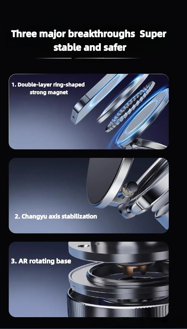 Magnetic Car Phone Mount with 360° Foldable Arm - SteadyBuy