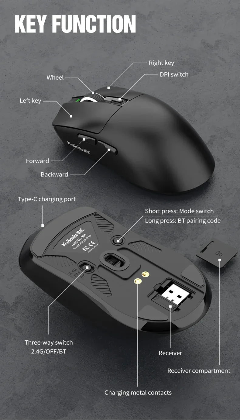 K-Sanke X11 Wireless Gaming Mouse with Magnetic Charging - SteadyBuy