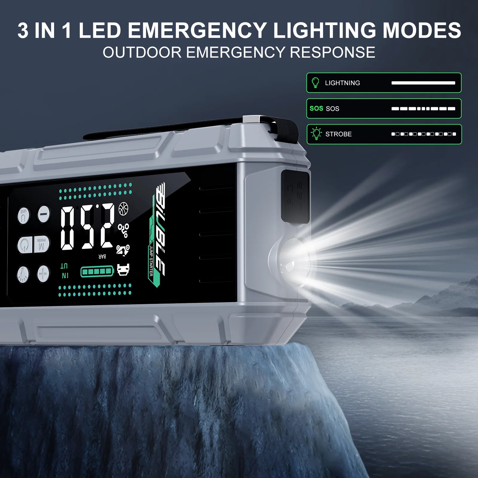 8000A Car Jump Starter with Air Compressor & Power Bank