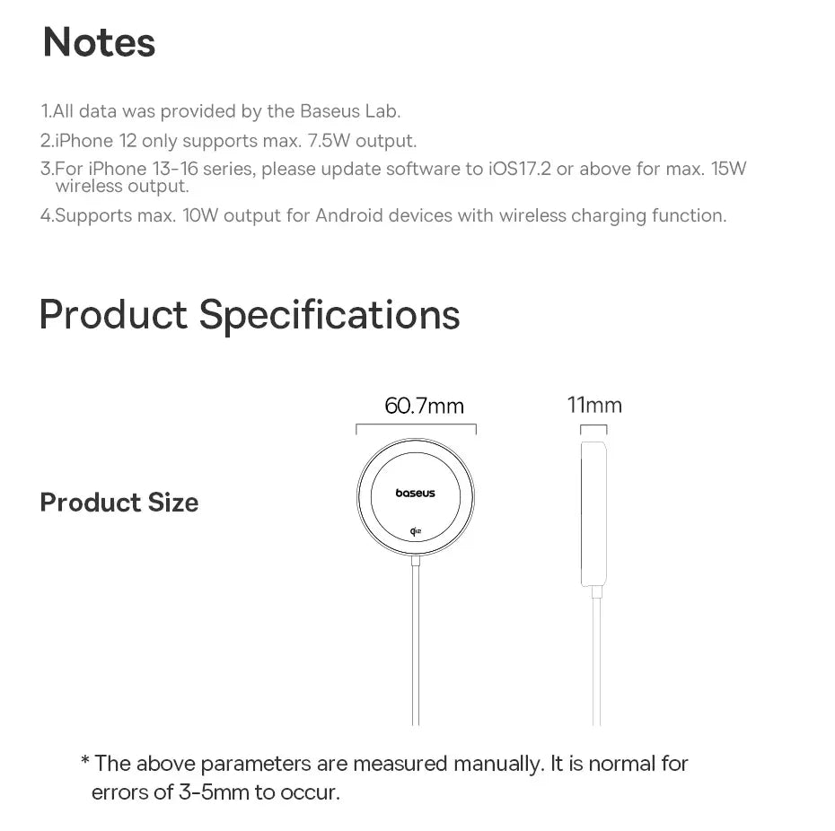 Baseus 15W Qi2 Magnetic Wireless Charger with Stand - SteadyBuy