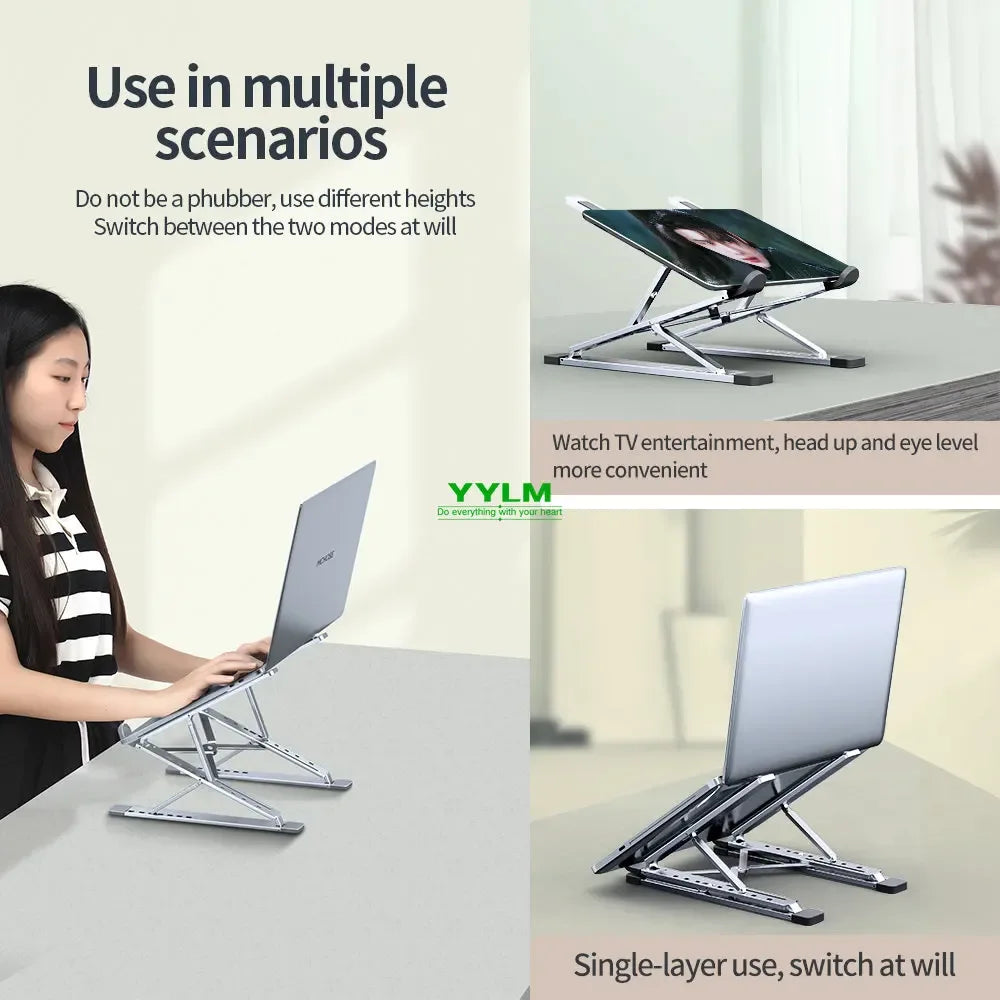Aluminium Adjustable Laptop Stand for MacBook & Notebooks - SteadyBuy