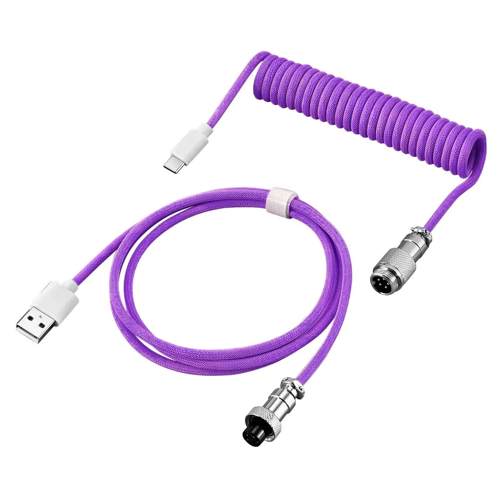 Coiled USB-C Keyboard Cable with Detachable Aviator – Pink - SteadyBuy