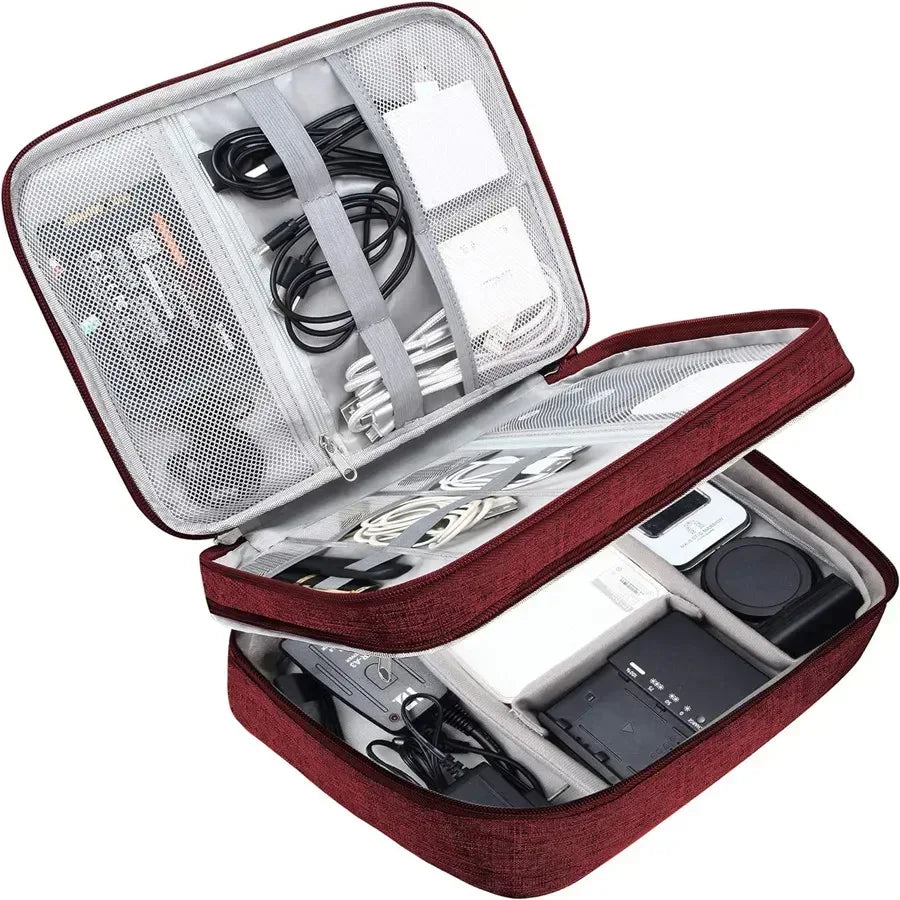 Travel Cable Winder & Tech Organiser Box - SteadyBuy