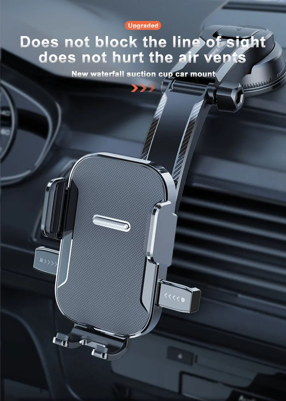 Car Dashboard Phone Mount with Rearview Mirror View