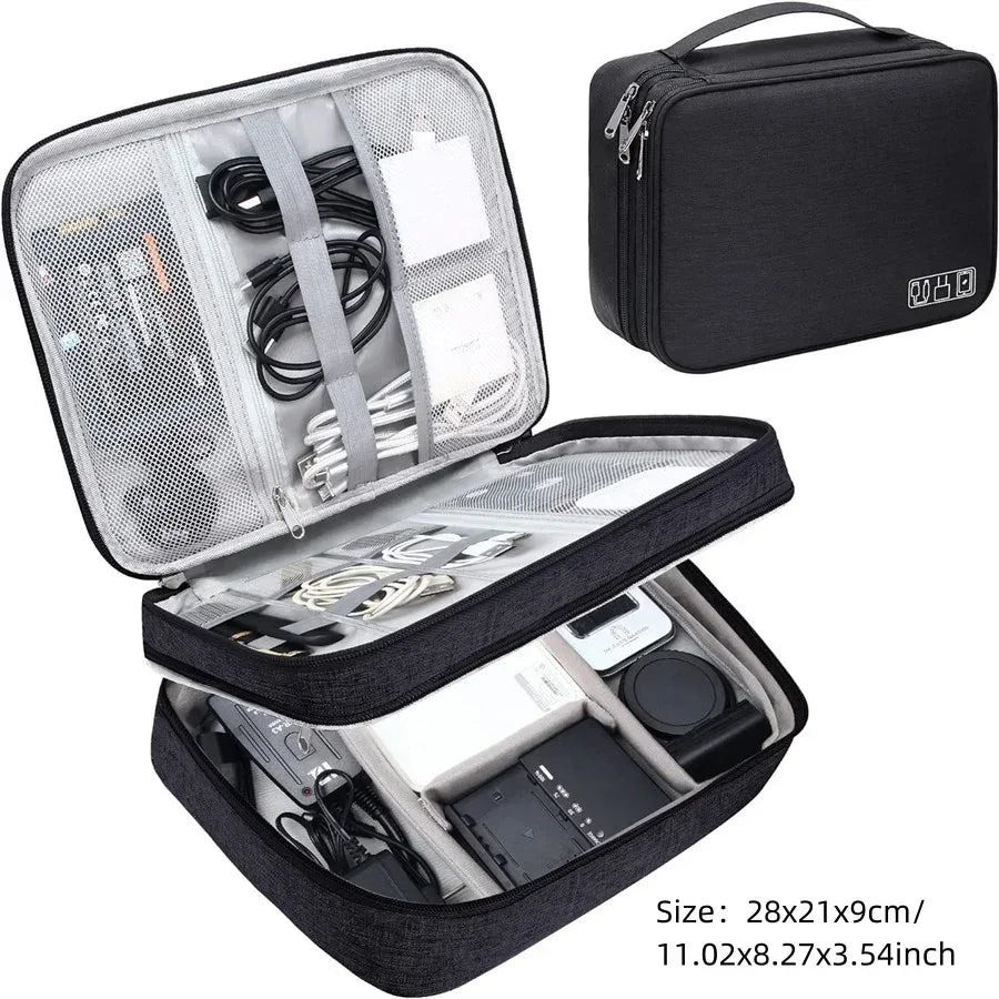 Travel Cable Winder & Tech Organiser Box - SteadyBuy