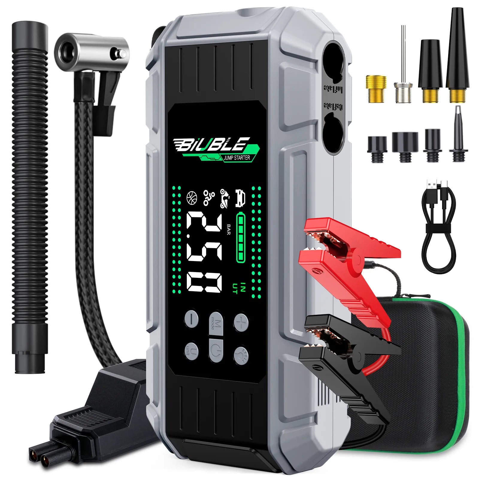 8000A Car Jump Starter with Air Compressor & Power Bank