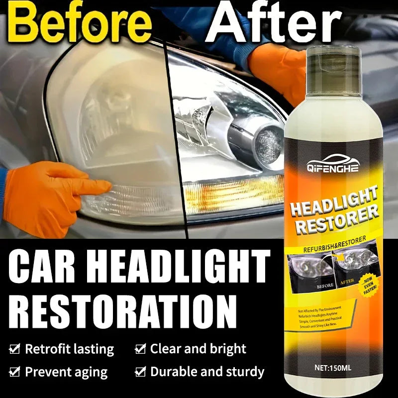 Car Headlight Restoration Cream 150ml Kit - SteadyBuy