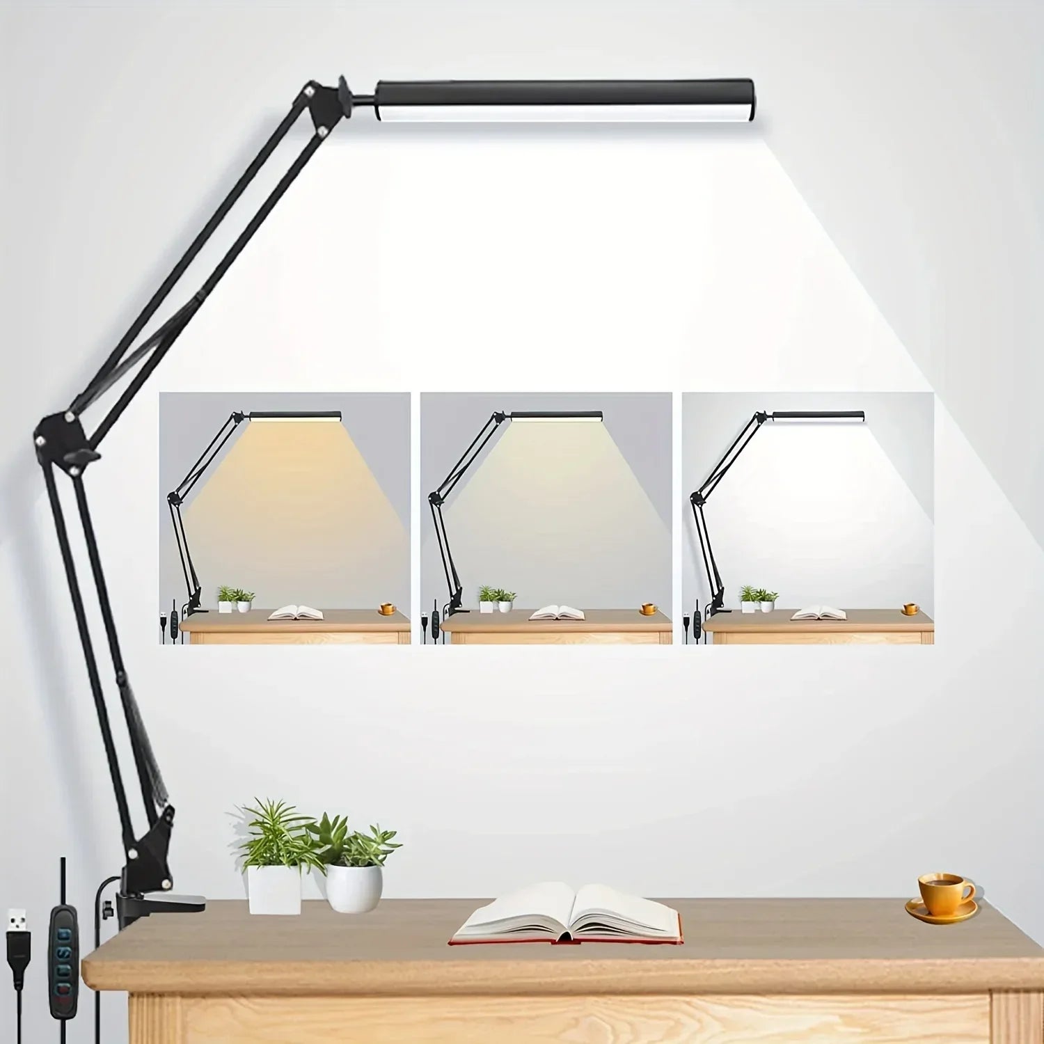 Clamp-On LED Desk Lamp with Adjustable Arm - SteadyBuy