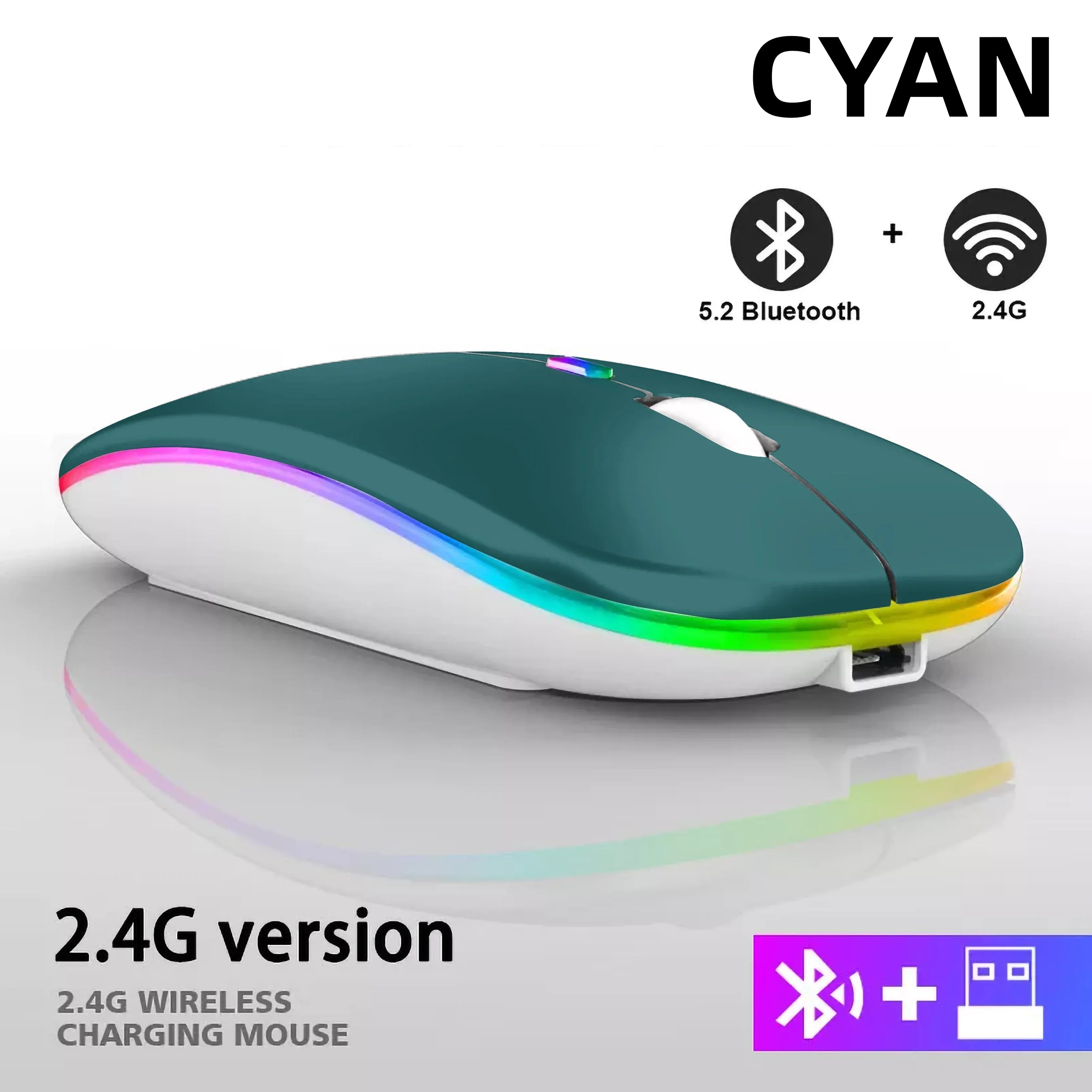 Rechargeable Bluetooth Wireless RGB Mouse 1600DPI - SteadyBuy