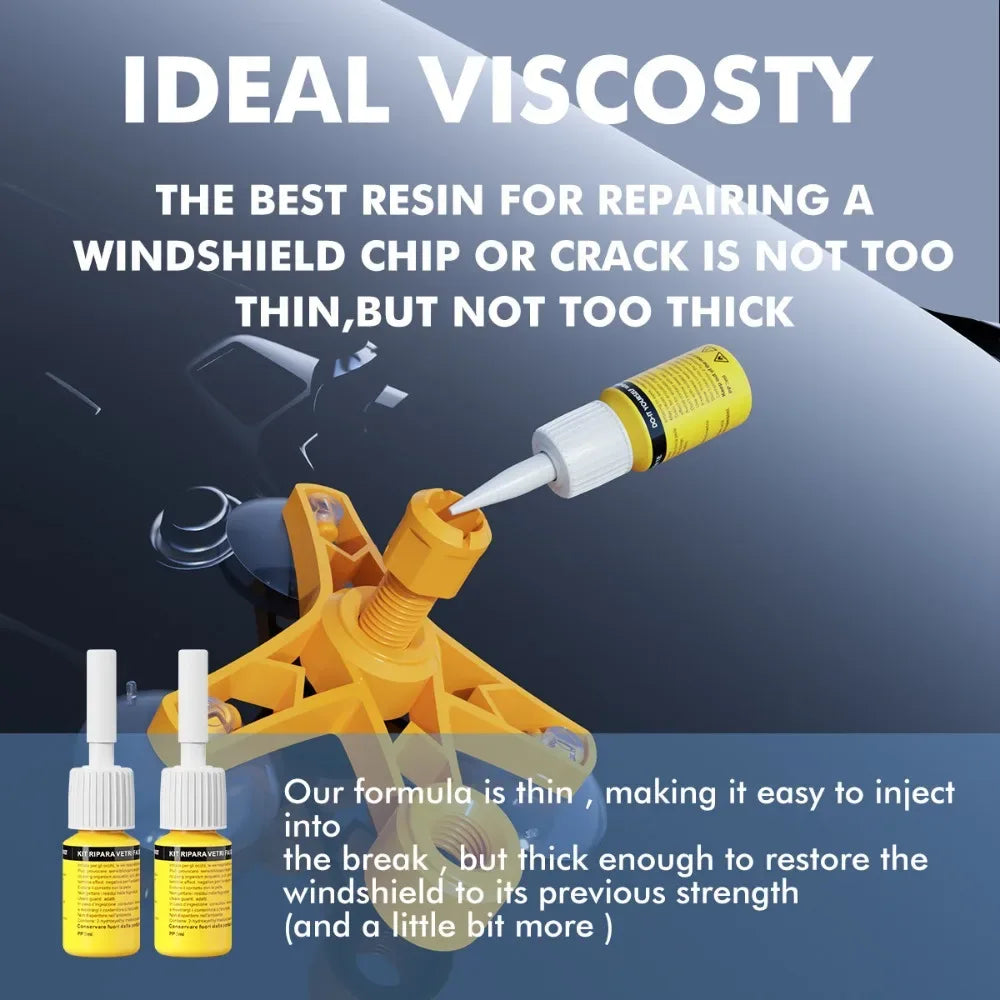 Windshield Glass Crack Repair Kit – No UV Needed - SteadyBuy